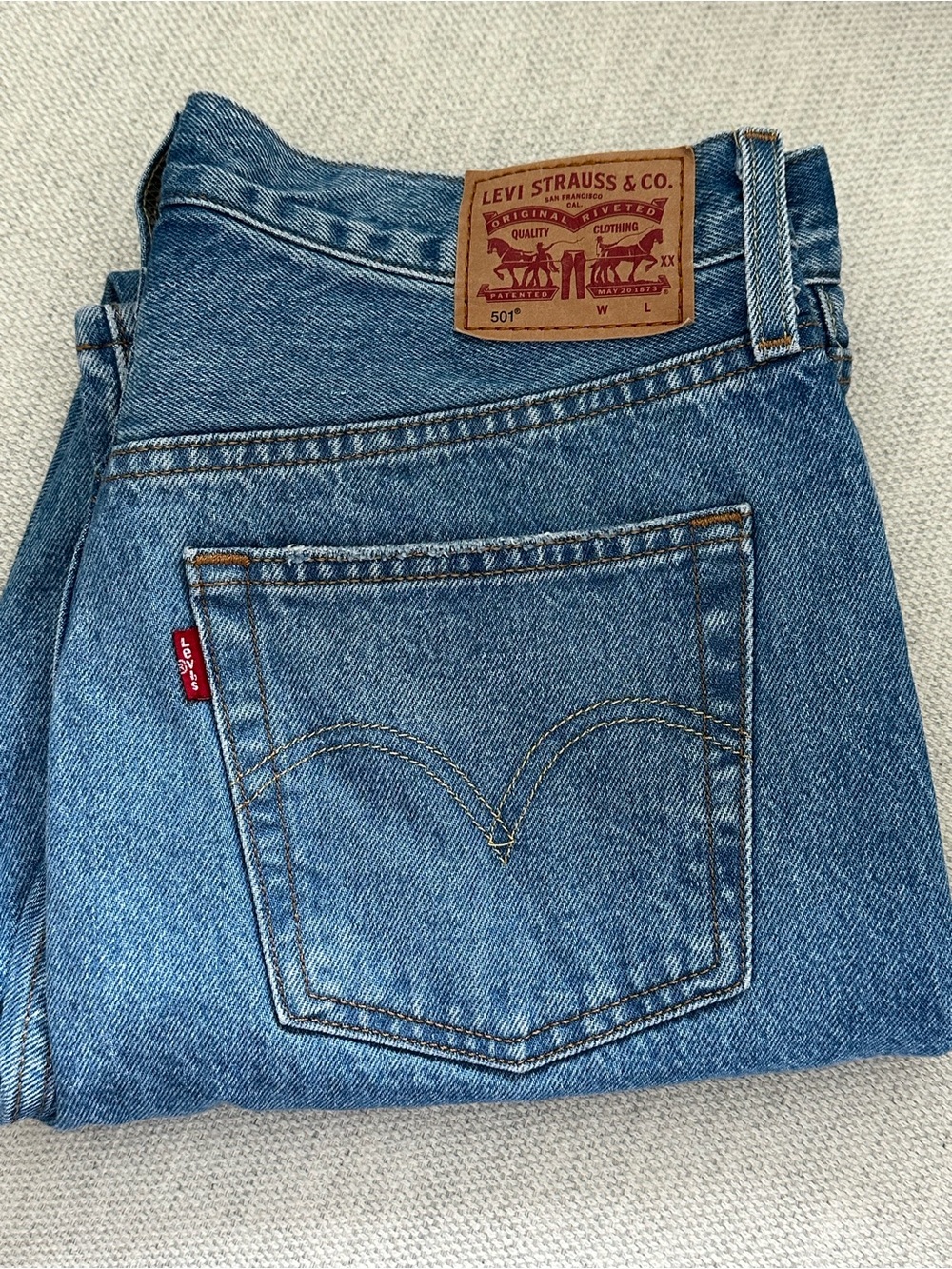 Levi's Blue Straight Leg Jeans with Red Tab